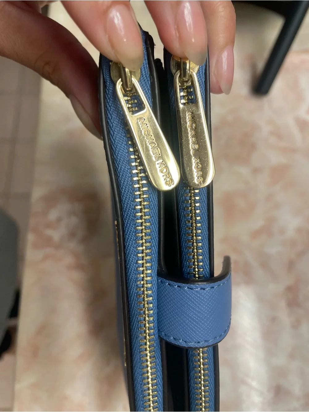 MICHAEL Michael Kors French Blue Jet Set Travel Double Zip Wristlet